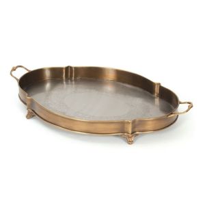 Elegante Bandeja de Servicio Tradicional de Latón con Detalles Artísticos en Relieve para Uso en Templos, Decoración de Festivales y Regalos - Product Image 1