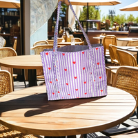 Bolso Tote Acolchado de Algodón de Alta Calidad para Mujer, Diseño Espacioso con Cierre Abierto, Ligero
