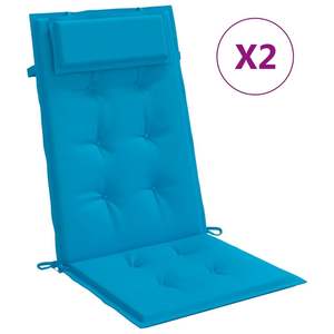 Juego de 2 Cojines para Silla de Respaldo Alto en Azul Claro, Cojines Lumbares y Cojines para Asiento - Product Image 2