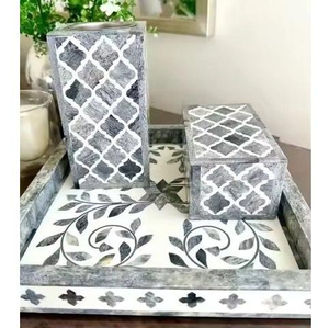 Ensemble de boîte et plateau pour brûleur à bakhoor en nacre hautement polie, de qualité supérieure, cadeau pour l'Aïd et le Ramadan, mubakhar par Decor World Expo - Product Image 4