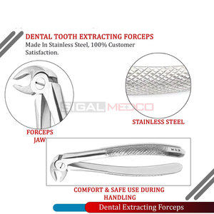 Pinzas de Extracción SM-DS-0386 de Acero Inoxidable Alemán, Instrumentos Manuales para Extracción Dental de Incisivos Inferiores, Caninos, Bicánidos y Raíces - Product Image 2