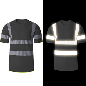 เสื้อยืดคอกลมผู้ชายแบบสะท้อนแสง LED สำหรับฤดูร้อน ระดับ ANSI Class 1 คุณภาพสูงจากโรงงาน (OEM)  ผลิตจากโพลีเอสเตอร์ แขนสั้น ปรับแต่งได้ - Product Image 5