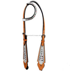 Cale à une oreille en cuir de vache de qualité supérieure faite à la main avec goujon en cristal Quincaillerie en acier inoxydable Fabricant direct - Product Image 4