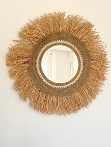 Miroir rond bohème pour la décoration intérieure | Décoration bohème, cadeau de pendaison de crémaillère, expédition rapide OEM ODM écologique durable - Product Image 2