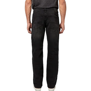 Jeans en denim noir sur mesure pour hommes, coupe droite, pour un style décontracté, streetwear, usage quotidien, mode moderne et marque privée - Product Image 2