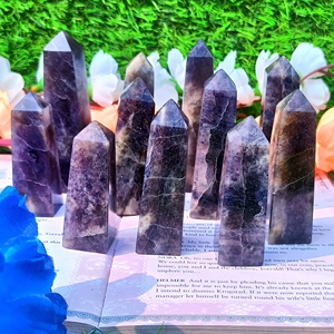 หินไอโอไลต์ธรรมชาติทรงโอเบลิสก์ หินคริสตัลขัดเงา หินบำบัด พลังเรกิ สำหรับการทำสมาธิ แฟชั่นทันสมัย ตกแต่งบ้าน จักระ ขายส่ง - Product Image 4