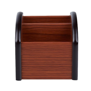 Custom Logo Small Wooden Standing Pencil Holder School Office Home Desk Organizer for Phone Ballpoint Pen Marker Storage - Product Image 6