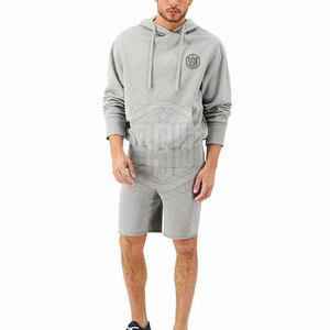 Conjunto de Sudadera con Capucha y Pantalones Cortos para Hombre, Diseño Personalizado de Última Moda, Cierre con Cordón, Alta Calidad, Colores Contrastantes - Product Image 1
