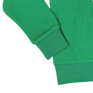 Sweat-shirt vert avec broderie chenille rose, style sororité grecque, col rond, coupe décontractée premium pour femme, en polaire pour l'hiver - Product Image 5