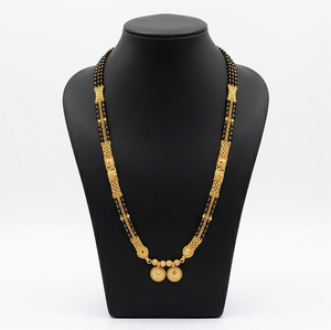 Divyoro Classic Gold Plated Beaded Mangalsutra Necklace for Women Wedding Jewelry Round Design <b>Copper</b> Alloy <b>Chain</b> Hindu - Product Image 1