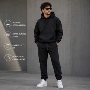 Unisex <b>Navy</b> Blue Hooded <b>Sweatshirt</b> Fleece Casual Regular Fit Pocket Design Autumn Wear - Product Image 6