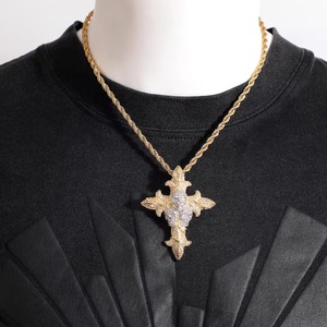 Iced Out <b>Cross</b> Skull Pendant <b>Silver</b> Plated Channel Set Moissanite Luxury Gothic Hip Hop Style Party Jewelry for <b>Men</b> - Product Image 6