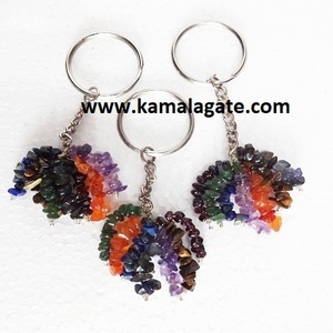 Llavero de Piedras Preciosas Hechas a Mano con Cuentas de Siete Chakras, Colgante Multicolor, Accesorio de Joyería para Decoración del Hogar - Product Image 4