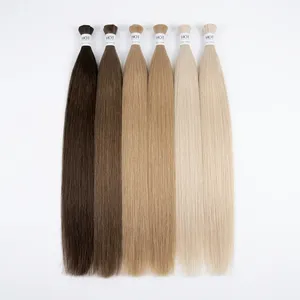 Cheveux humains longs et raides, cheveux Remy, couleur brun blond, densité complète, cheveux vierges Remy en vrac, taille personnalisable - Product Image 5