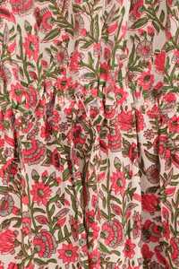 <b>Women</b> Pink Floral Cotton <b>Kaftan</b> <b>Dress</b> Boho Summer Maxi Beach Cover Up - Product Image 3