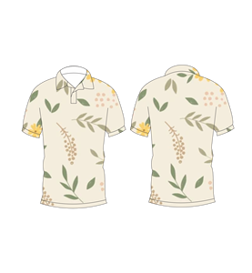 เสื้อโปโลแขนสั้นพิมพ์ลายใบไม้สีเบจสำหรับผู้ชาย เสื้อกอล์ฟลำลองสำหรับฤดูร้อน - Product Image 6