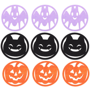 12 Stuks Hittebestendige Anti-Slippende <span class=keywords><strong>Halloween</strong></span> Bekermatten Holle Cartoon Placemat Vilt Eettafel Decor Achtbaan - Product Image 2