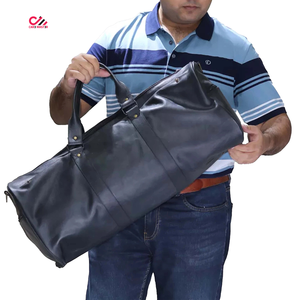 Premium Genuine Leather Vintage Duffel Bags for Unisex Gym & Travel Use Zipper Closure Multi Pockets Customized Logo - Product Image 2