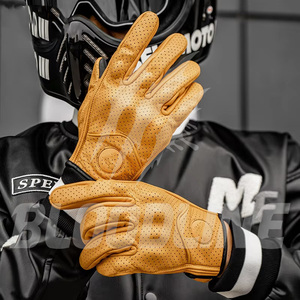 Guantes de Motocicleta de Cuero BLOODLINE, Estilo Deportivo, Transpirables, Sin Forro, para Ciclismo y Uso en Exteriores - Product Image 6