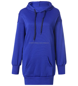 2024 ขายร้อนPulloverฤดูหนาวผู้หญิงที่กําหนดเองEmptyแฟชั่นแขนยาวผ้าฝ้ายMaxi Hoodieชุดด้านข้างSlit Hoodies - Product Image 6