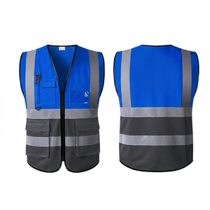 Hi Vis Winter Workwear Reflective Safety Vest Cotton Nylon LED Flash Construction reflective safety vest for <b>road</b> work at <b>night</b> - Product Image 4