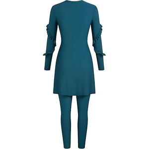 OEM ODM Custom Burkini 2 Set High Quality Muslim Swimwear Plus Size Print <b>Pattern</b> Front Zippers Quick Dry Breathable - Product Image 4