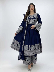 Robe de soirée ethnique en lin Kuchi à manches longues, broderie, design unique, pour mariages formels, festivals, robe Kuchi afghane - Product Image 2