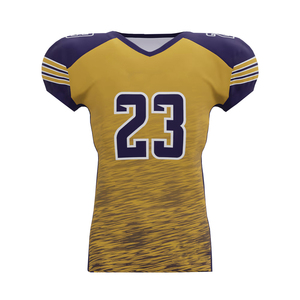 Maillot de football américain jaune moutarde, manches courtes, en polyester, pour fans de sport, maillot en mesh unisexe. - Product Image 1
