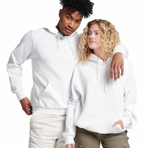 Sudadera con Capucha Unisex Blanca, Corte Holgado, Felpa de Algodón, Informal, para Otoño, con Bolsillos, Diseño Tejido - Product Image 6