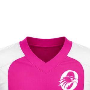 Camiseta Deportiva de Fútbol Americano de Manga Corta Rosa y Blanca, Ligera y Transpirable, para Clubes Escolares - Product Image 3