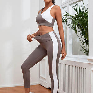 Conjunto de Yoga Color Block para Mujer: Sujetador Deportivo y Leggings de Cintura Alta para Gimnasio, Entrenamiento y Fitness. Ropa Deportiva Personalizada con Logo OEM ODM al por Mayor. - Product Image 2