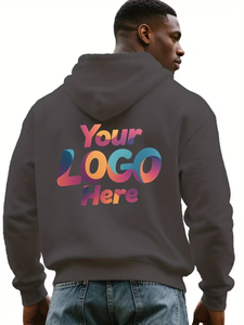 Regular Fit 100% Cotton Fleece Men's Hoodie Thin Hooded Eco-Friendly Cartoon Print Personalized Customizable 3-Area Print Chest - Product Image 6