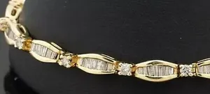 Bracelet tennis en moissanite, argent sterling 925 plaqué or, coupe ronde brillante, bijoux classiques de luxe pour femmes - Product Image 2