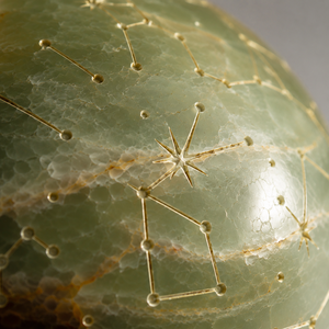 Lampe sphérique artisanale en onyx vert naturel, constellations du zodiaque, veilleuse, vente en gros, logo personnalisé, décoration astrologique - Product Image 3