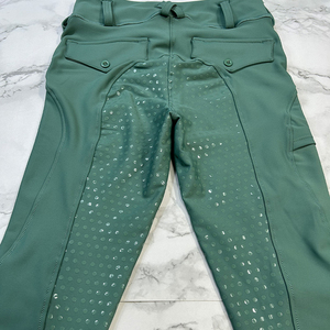 Pantalons d'équitation pour femmes, taille haute, couleur unie, coupe slim, avec empiècements perforés pour l'équitation - Product Image 4