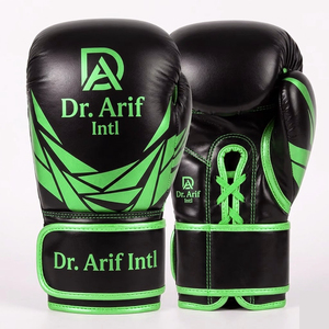 Gants de boxe professionnels en cuir PU avec logo personnalisé, fermeture auto-agrippante, demi-doigts, pour le soutien du poignet, MMA, Sanda, Muay Thai - Product Image 3