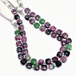 AAA+ Ruby Zoisite 6x6mm Faceted Square Briolette Fancy <b>Beads</b> Natural Rare Ruby Semi Precious Gemstone <b>Beads</b> For Jewelry Making - Product Image 3