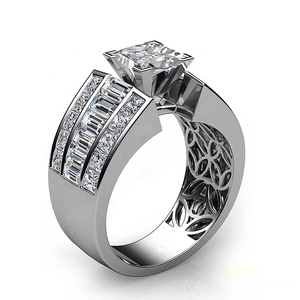 IGI-Zertifizierter 14k 18K Weißgold Vintage-Stil Labor-Gezüchteter Diamantring Luxus-Schmuck Smaragdschliff Drei-Stein-Verlobungsringe - Product Image 3