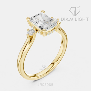 Bridal Engagement Wedding <b>Ring</b> for <b>Women</b> Jewelry Gift IGI Certified 1.98CT Radiant Cut Lab Grown Diamond <b>Ring</b> <b>Set</b> 14K White Gold - Product Image 6