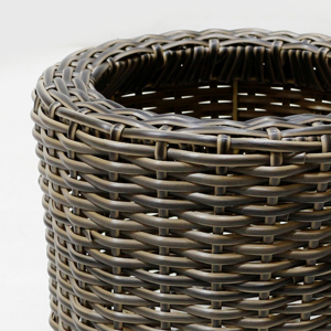 Modern Woven Round Planters Set with Black <b>Liner</b> Stacking Design for Indoor Outdoor Use - Product Image 5