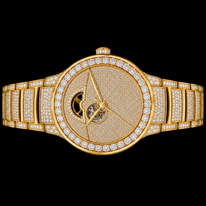 Montre ouverte entièrement sertie de pierres, style luxe, avec bracelet étincelant pour homme - Product Image 2
