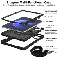 B2B Robuste 360 °   Étui de tablette rotatif avec sangle de maintien pour Xiaomi Pad 6/Xiaomi Pad 6 Pro 11 pouces – Idéal pour le commerce, l'entrepôt et l'éducation