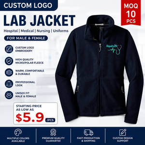 Tenues d'hôpital personnalisées avec logo, de haute qualité, 100% coton, ensembles de blouses médicales, vestes de laboratoire, unisexe - Product Image 2