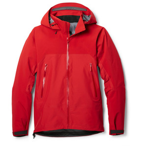Men's <b>Red</b> Hooded <b>Waterproof</b> PU <b>Jacket</b> Solid Color Zipper Closure Sporty Winter Outerwear - Product Image 1