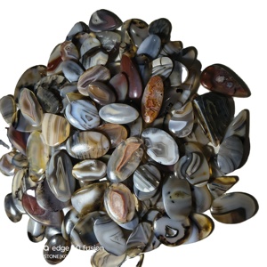 Agate naturelle du Botswana de haute qualité, cabochon de forme mixte, 20-45 mm, 8-12 g, certifiée par un tiers pour la fabrication de bijoux KHUSHI - Product Image 1