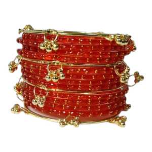 Red Gold Plated Alloy <b>Bangles</b> Set Women's Ethnic Wedding Jewelry Fashion Bracelets - Product Image 4