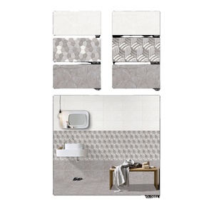 Carrelages muraux émaillés de couleur grise 3d design hotels salle de bain 30x60cm - Product Image 1