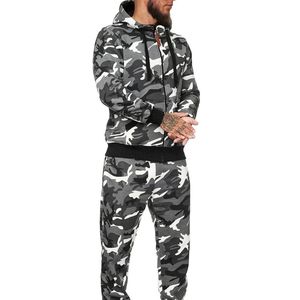 Conjunto de Chándal de Forro Polar de Invierno con Camuflaje Personalizado y Pantalones con Capucha para Entrenamiento al Aire Libre, Gimnasio, Ropa Casual de Calle - Product Image 1