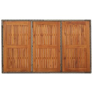 Tavolo da giardino in poliestere Rattan grigio con 59.1 superiore in legno "x 35.4" x 29.5 "set da giardino - Product Image 5