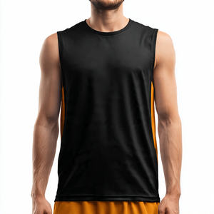Camisetas Deportivas sin Mangas con Cuello Redondo para Hombre, 100% Poliéster, Camiseta Deportiva con Cuello Redondo para Gimnasio, Camiseta sin Mangas Ajustada para Hombre - Product Image 1